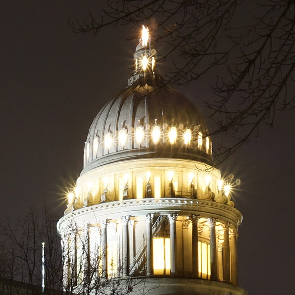 Capitol dome at night